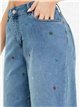 Jeans culotte bordados
