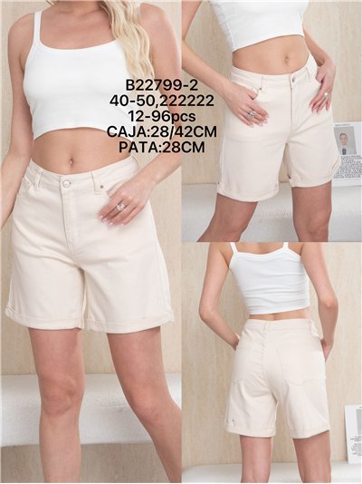 Bermuda jeans bege 2