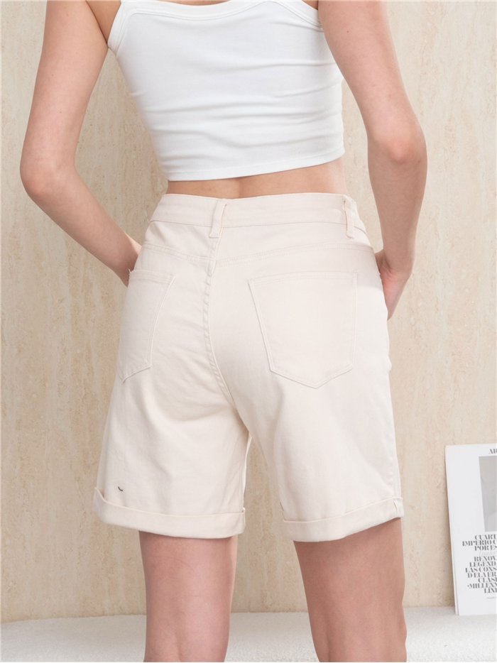 Bermuda jeans bege