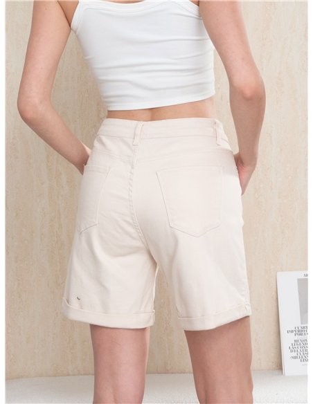 Bermuda jeans bege