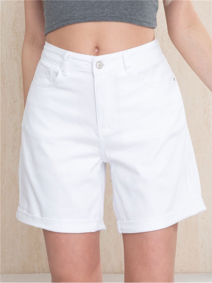 bermuda en denim blanc