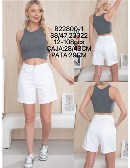 bermuda en denim blanc