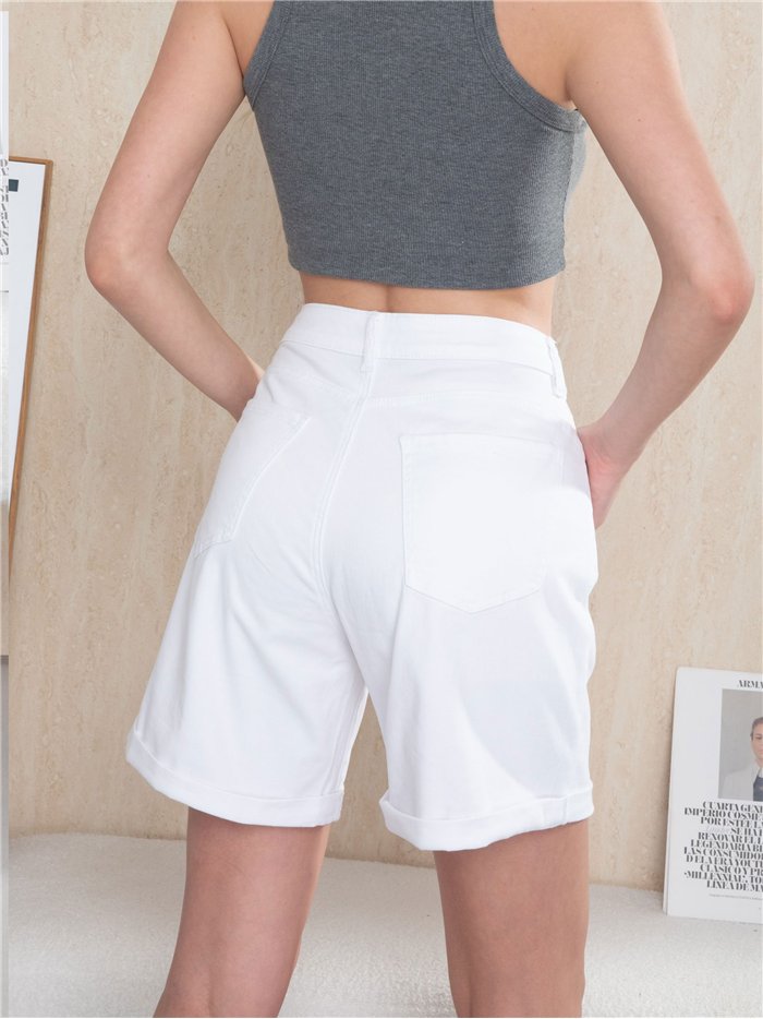 bermuda en denim blanc