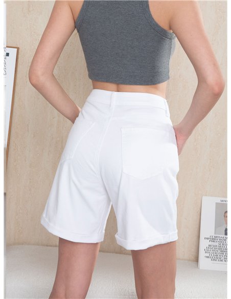 bermuda en denim blanc