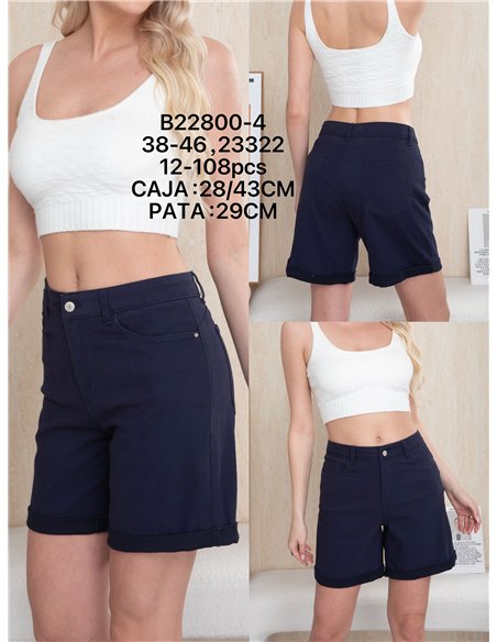 Bermuda en denim bleu marine