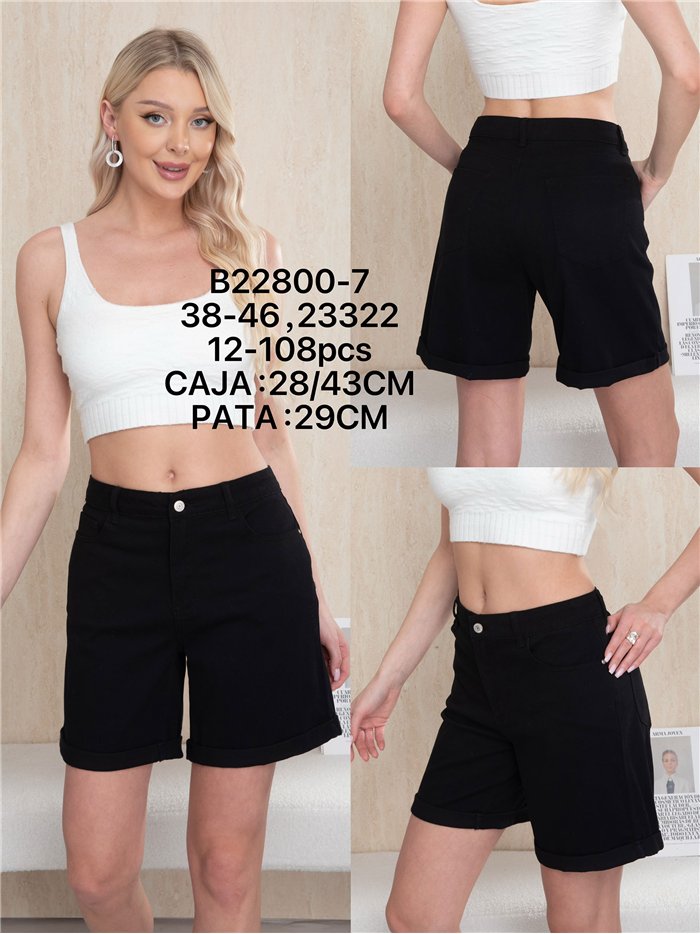 bermuda en denim noir