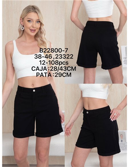 bermuda en denim noir