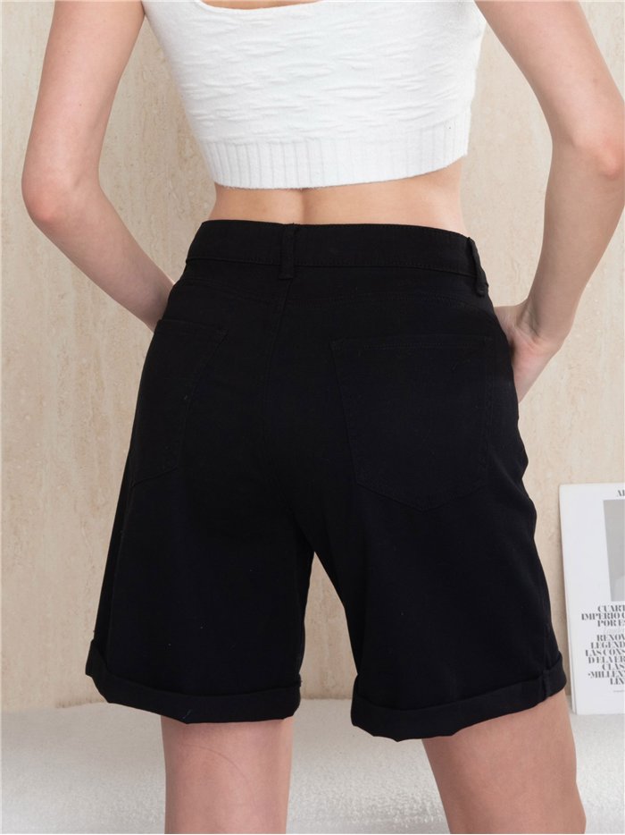 bermuda en denim noir