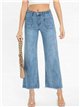 Jeans wide leg bolsillos parche
