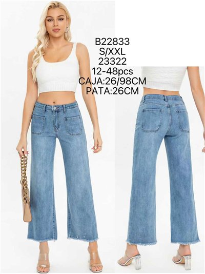 Jeans wide leg bolsillos parche 2