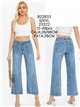 Jeans wide leg bolsillos parche