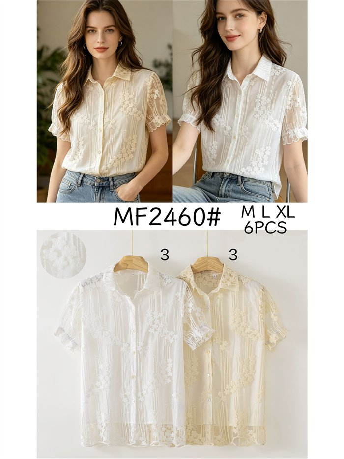 Camicia in pizzo floreale