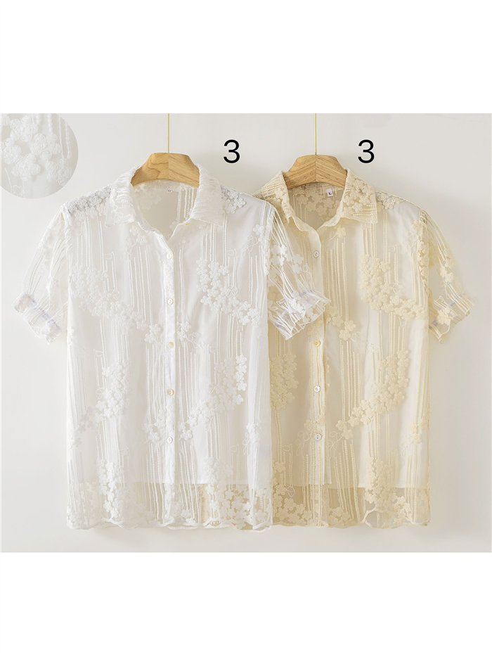 Camicia in pizzo floreale