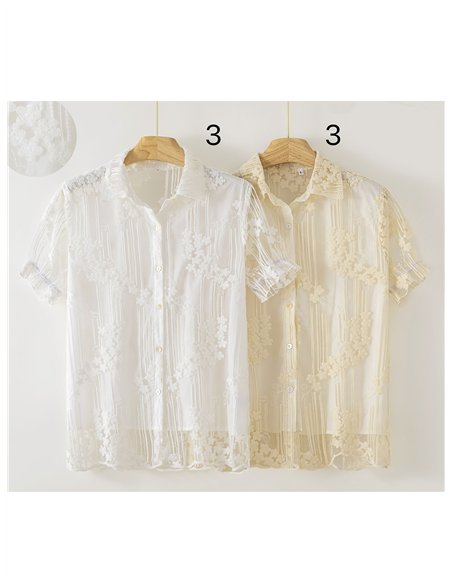 Camicia in pizzo floreale