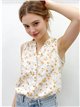 Blusa floral mostaza puntillas sin mangas