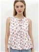 Top floreale senza maniche con laccetti