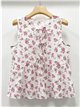 Top floreale senza maniche con laccetti