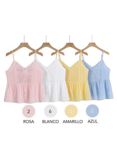 Top de renda plumetti floral bordada