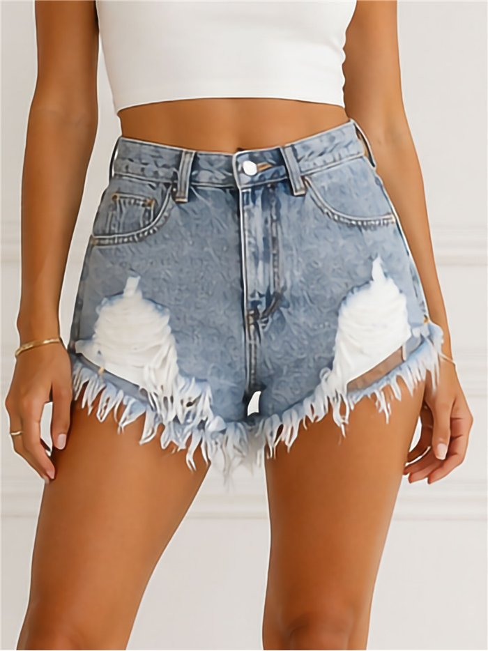 Short denim rotos