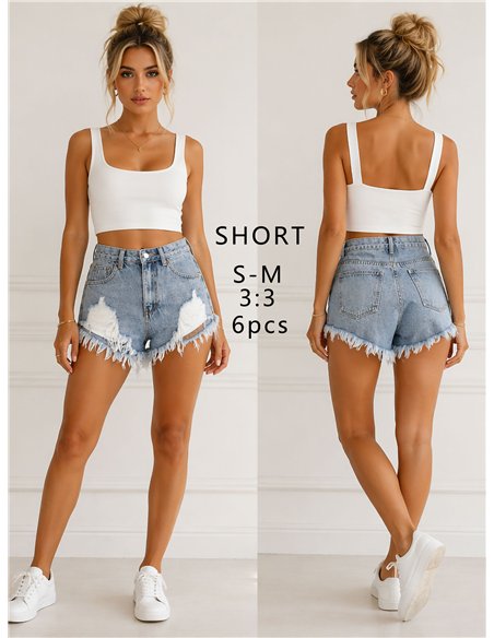 Short denim rotos