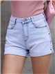 Side stud denim shorts