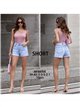 Side stud denim shorts