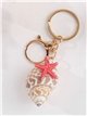 Porte-clés coquillage en spirale à effet naturel et étoile de mer
