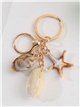 Porte-clés marin avec coquillages et étoiles de mer à effet naturel