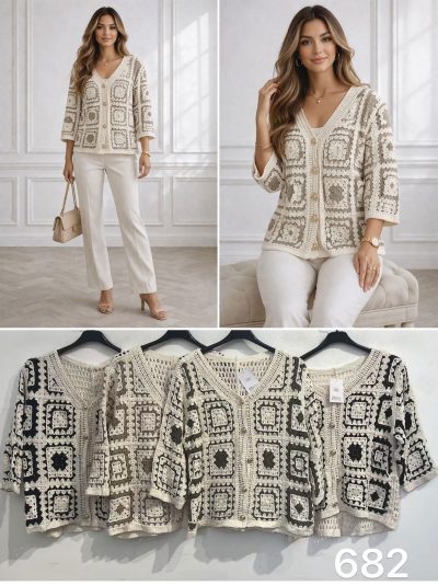Crochet button-up cardigan 2