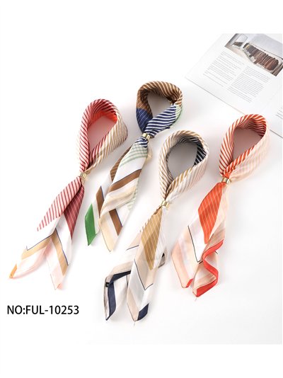 Pañuelo satinado de rayas multicolor 2