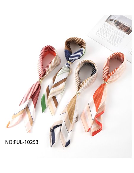 Pañuelo satinado de rayas multicolor