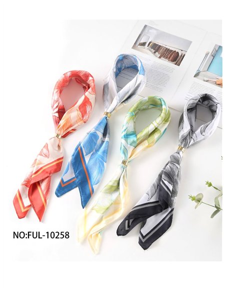 Pañuelo satinado de hojas acuarela