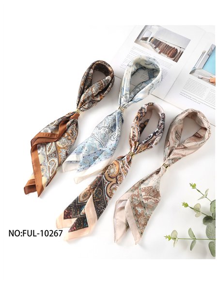 Pañuelo satinado estampado cachemir