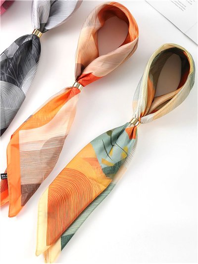 Pañuelo satinado estampado abstracto