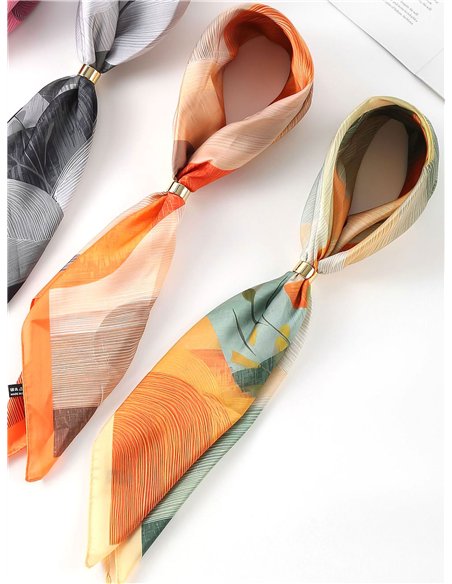 Pañuelo satinado estampado abstracto