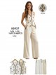 Conjunto lino chaleco bordado y pantalón