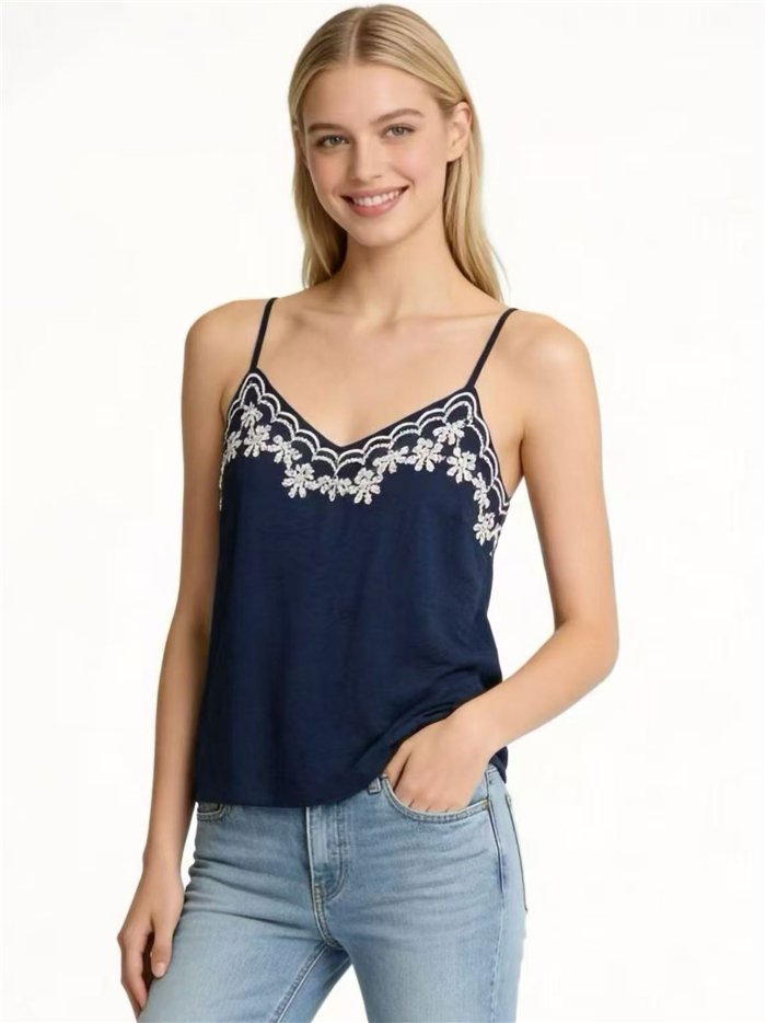 Top lencero bordado tirantes