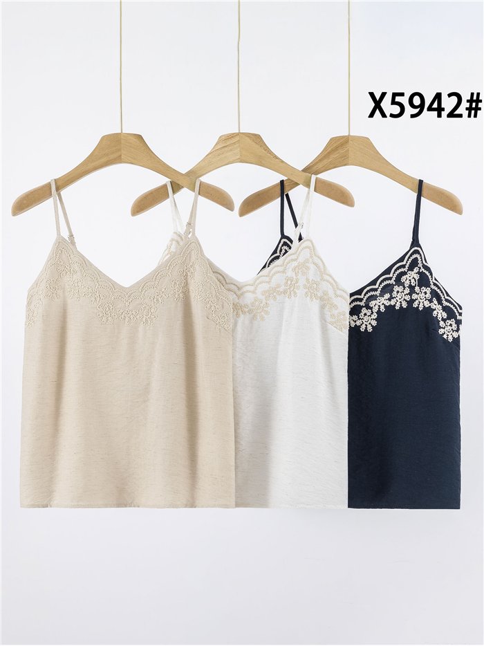 Top lencero bordado tirantes