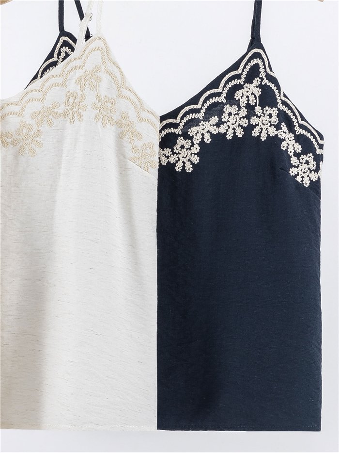 Top lencero bordado tirantes