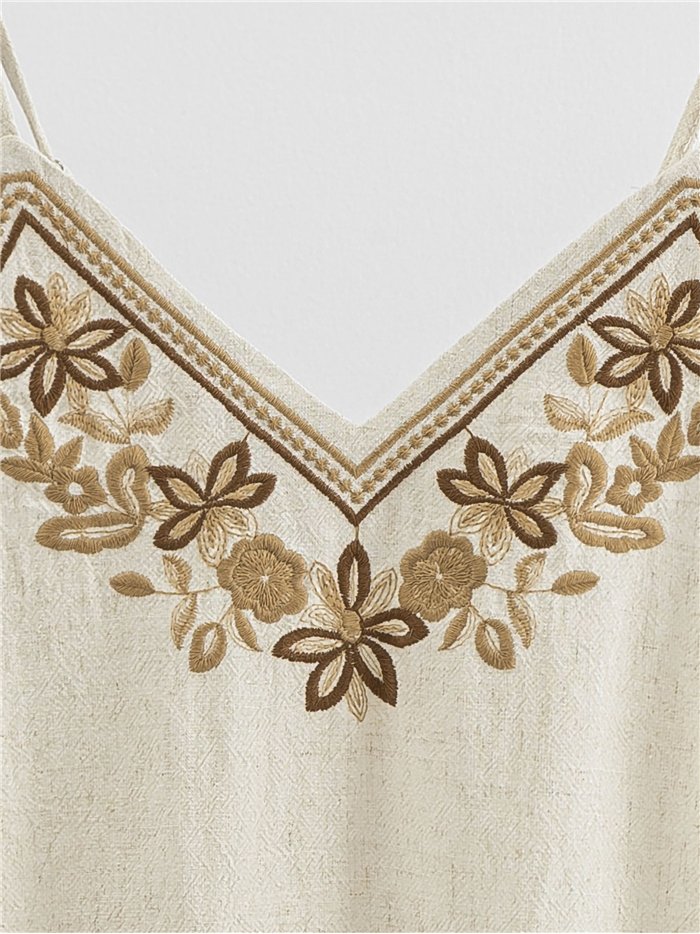 Top lino bordado tirantes