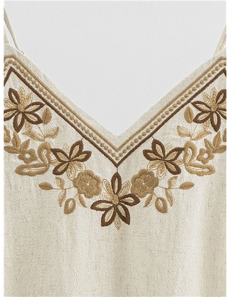 Top lino bordado tirantes