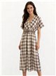 Vestido midi cuadros cruzado