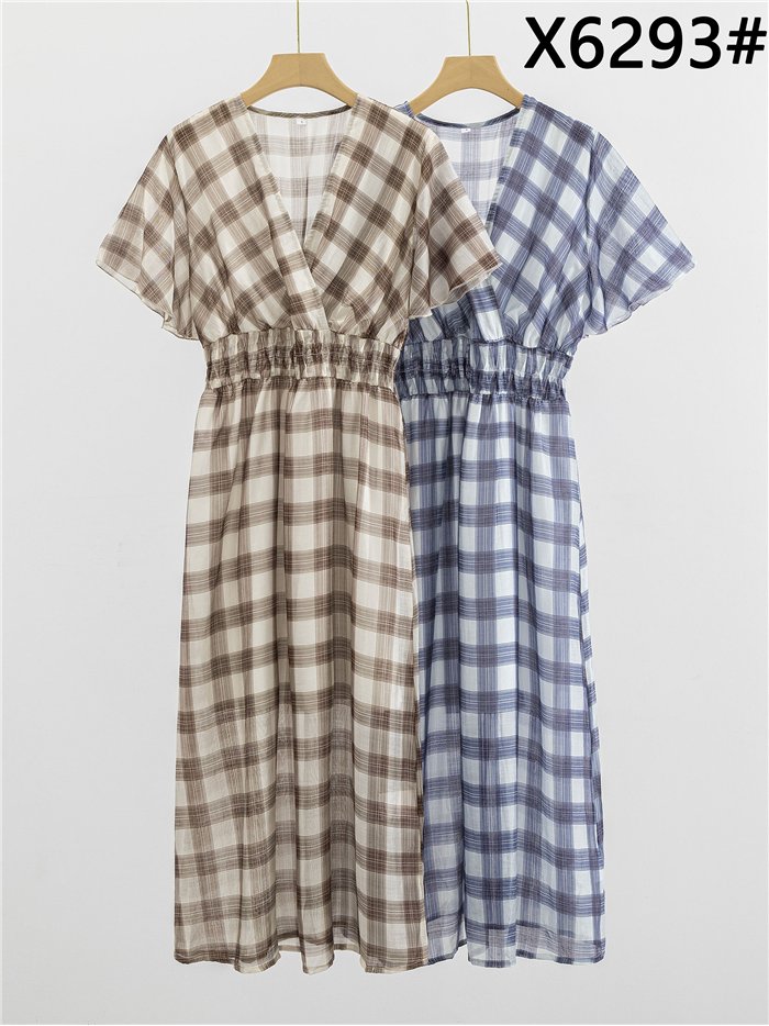 Vestido midi cuadros cruzado