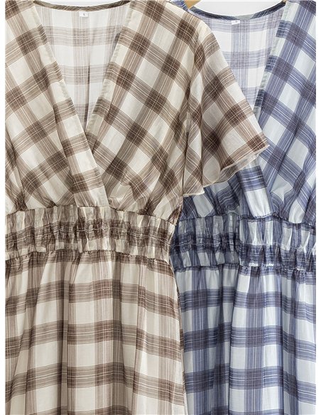 Vestido midi cuadros cruzado