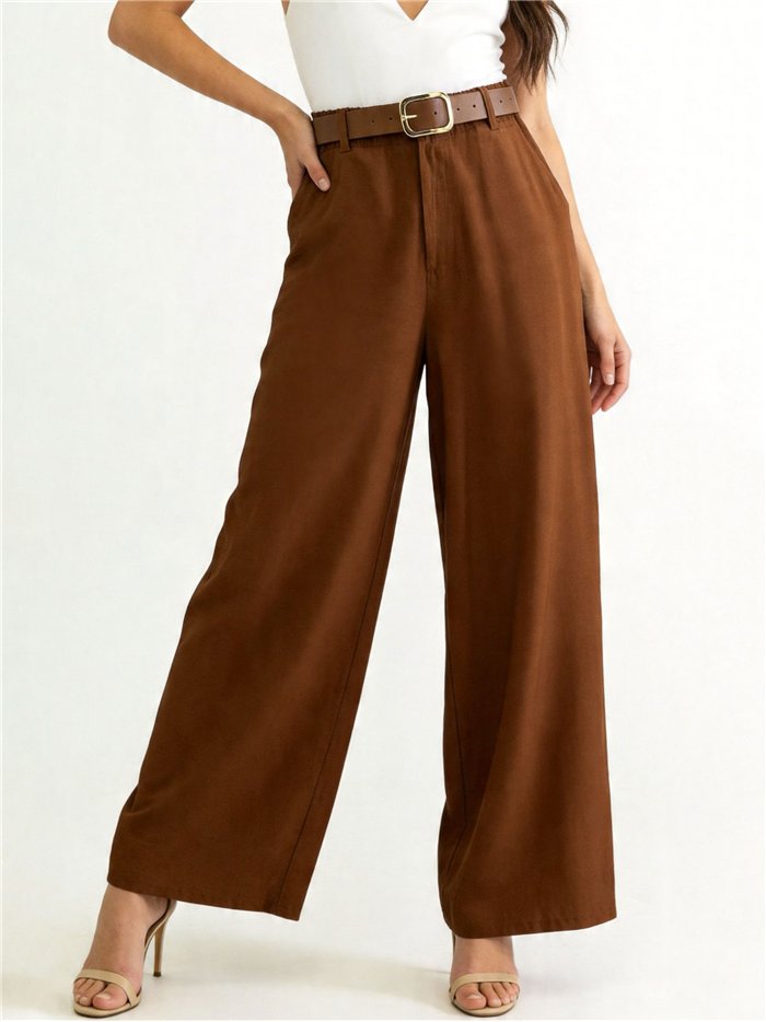 Pantalón wide leg con cinturón