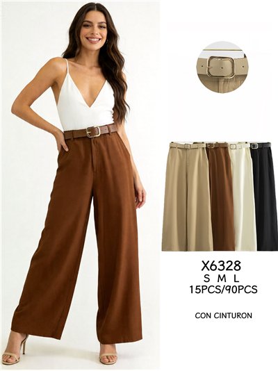 Pantalón wide leg con cinturón 2
