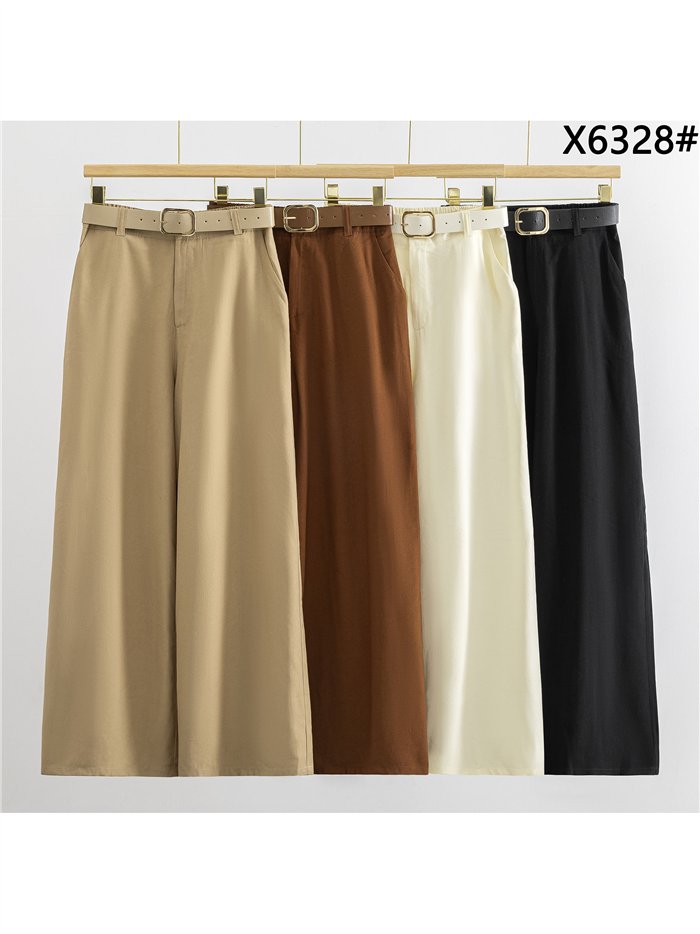 Pantalón wide leg con cinturón