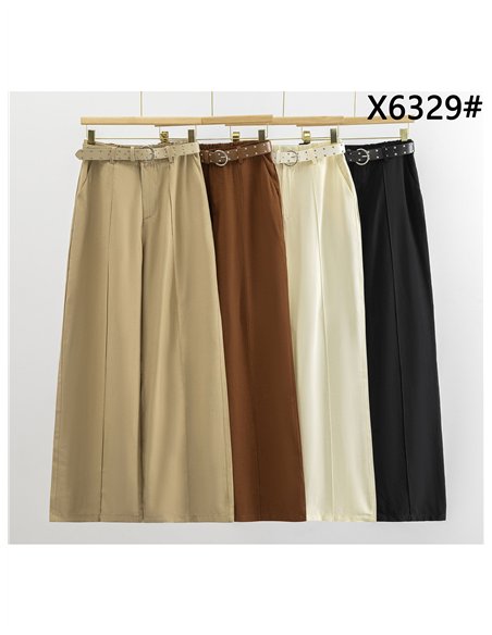 Pantalón recto con cinturón
