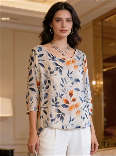 Blusa estampada hojas