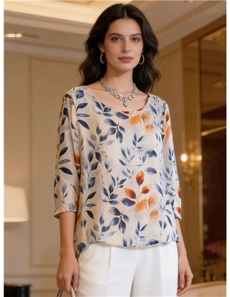 Blusa estampada hojas
